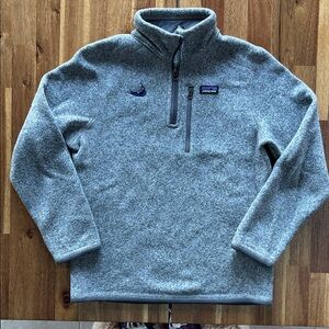 Patagonia Kids Gray Better Sweater Quarter-Zip, M EUC
